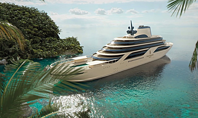 Iate da Four Season Yachts em ilha - Simulação