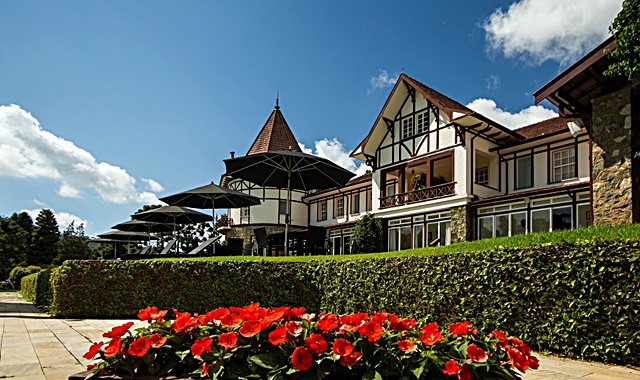 Detalhe frontal do hotel Vila Inglesa, em Campos do Jordão - divulgação
